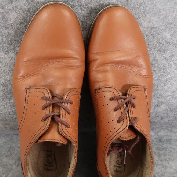 Flexi Shoes Mens 9 Oxford Chukka Leather Classic Professional Comfort Work Brown main image 12
